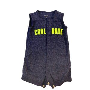 carters Boys infant Baby Size 3 months heathered blue short 1 pice bodysuit romp